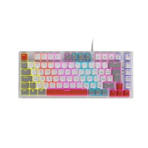 Teclado Gamer Mecânico PCYES Kirin 75% LED Rainbow Switch Blue Fantasma Branco ABNT2 PTKRWG75BL Teclado Gamer Mecânico PCYES Kirin 75% LED Rainbow Switch Blue Fantasma Branco ABNT2 PTKRWG75BL