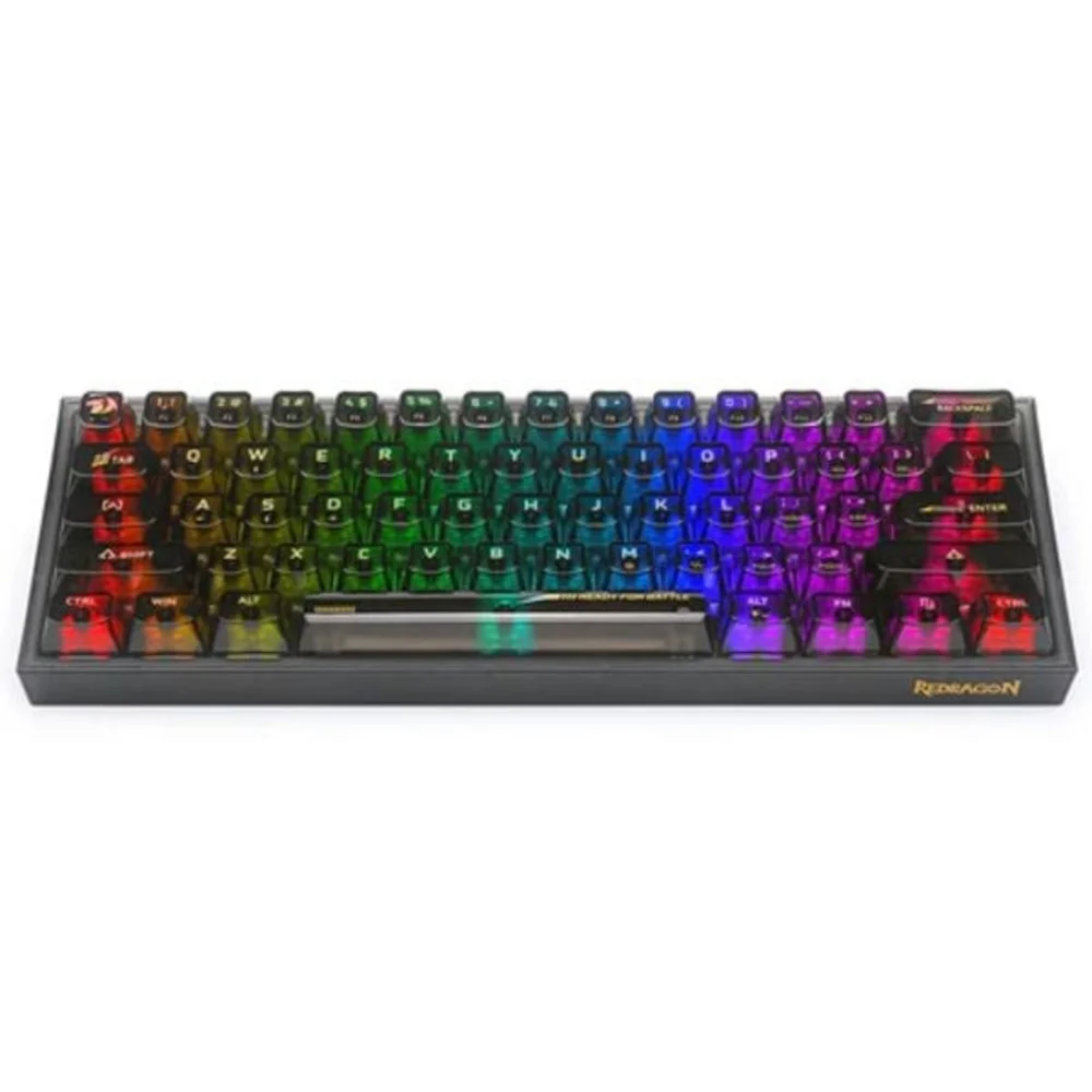 Teclado Gamer Mecânico Redragon Fizz Clear RGB Preto K617CTB-RGB