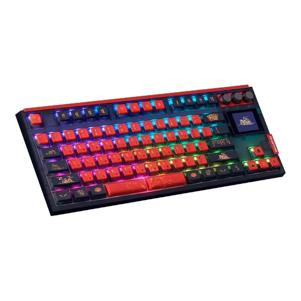 Teclado Mecânico Skyloong GK87 Pro Gift Jiuwei Gamer Switch KTT Silver 3 Modos RGB Hot-Swap 4000mAh