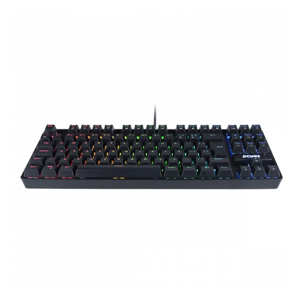 Teclado Gamer Mecânico PCyes Neron TKL RGB Switch Outemu Red Preto PNOHRDRGB