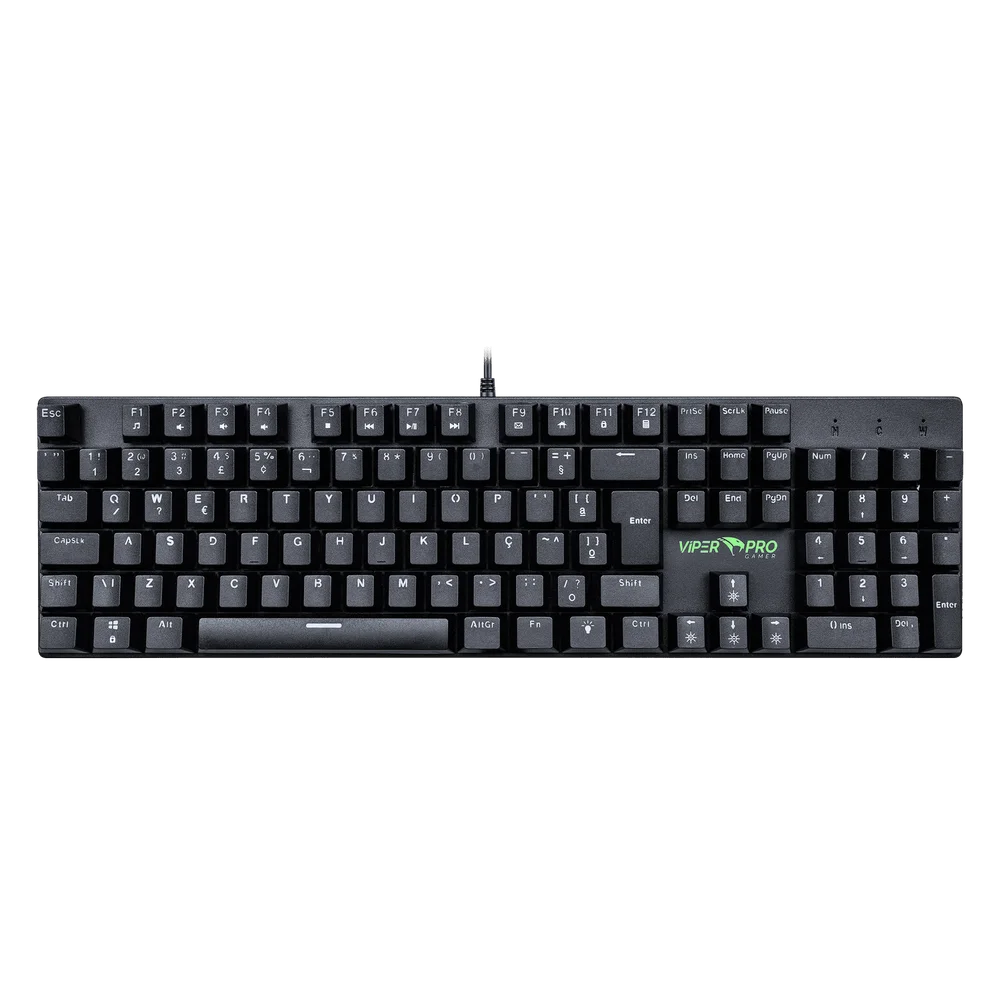 Teclado Gamer Mecânico Viper Pro Mamba RGB Switch Blue ABNT2 Preto V1409