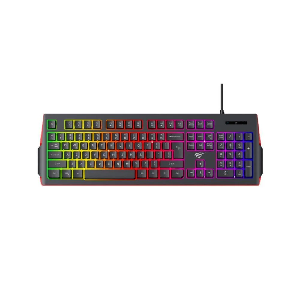 Teclado Gamer Membrana Havit RGB Preto KB866L