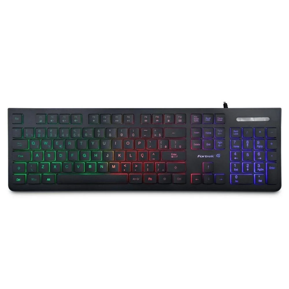 Teclado Gamer Multimídia Fortrek Black Eagle RGB ABNT2