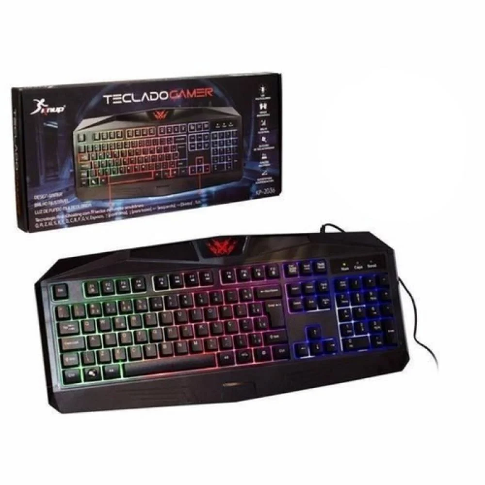 Teclado Gamer Multimídia Knup LED Retroiluminação KP-2036