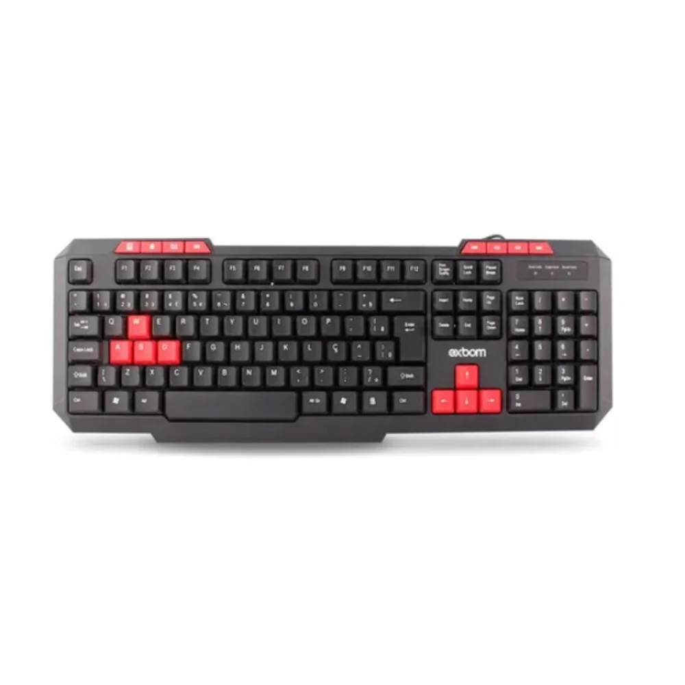 Teclado Gamer Multimídia Exbom ABNT2 BK-G136