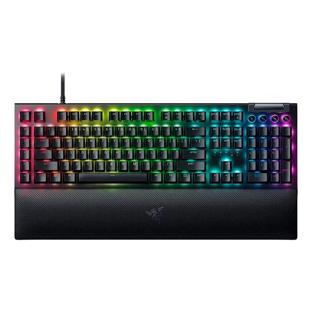 Teclado Gamer Mecânico Razer Blackwidow V4 Chroma RGB Switch Amarelo USB-C Layout US Preto RZ0304691900