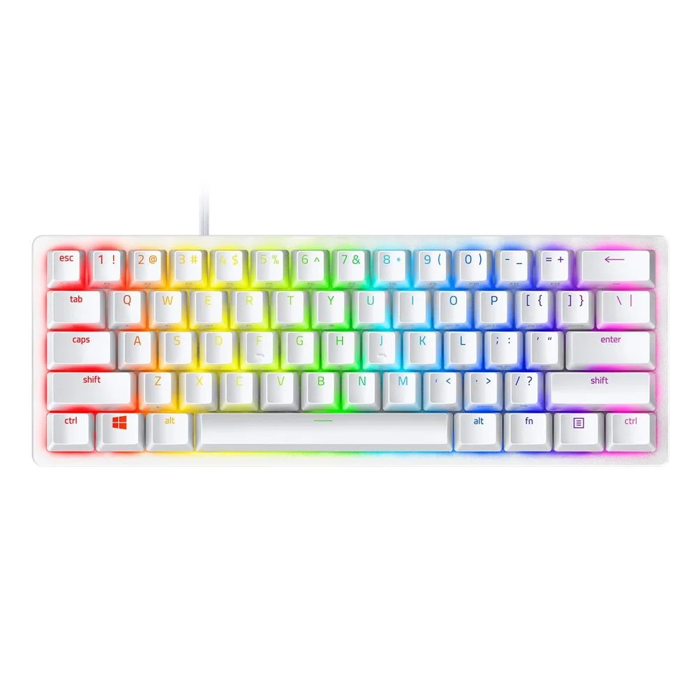Teclado Gamer Óptico Razer Huntsman Mini 60% Switch Purple Mercury (Branco)