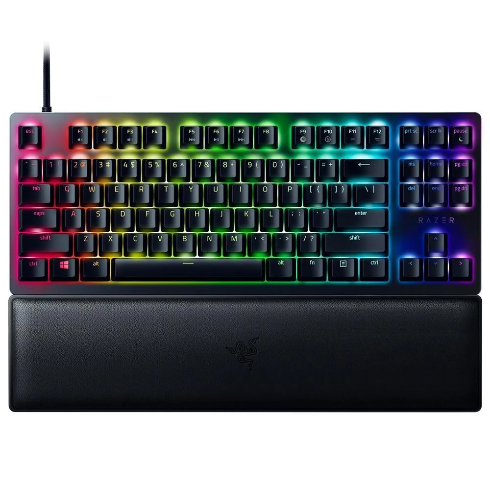 Teclado Gamer Óptico Razer Huntsman V2 Tenkeyless Chroma RGB Switch Purple Preto RZ03-03940400-R3U1
