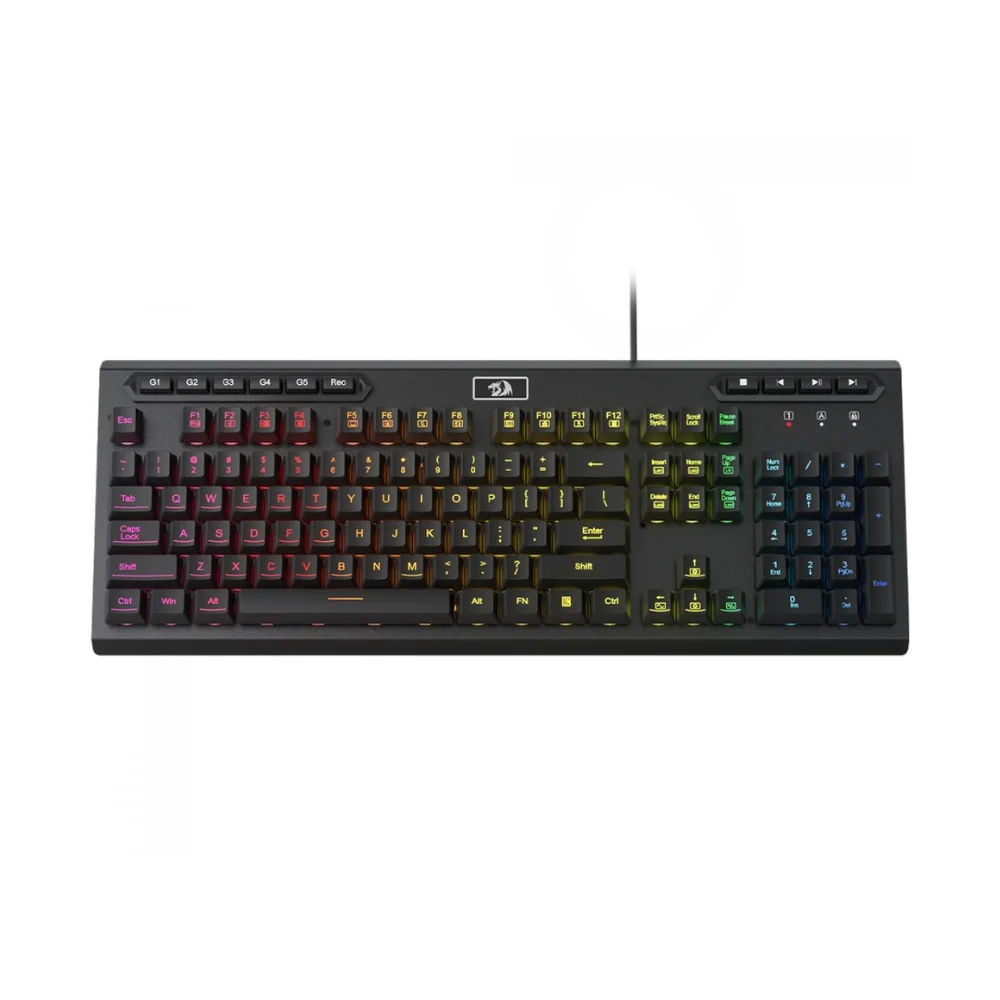 Teclado Gamer Membrana Redragon Aditya RGB Full-Size ABNT2 Preto