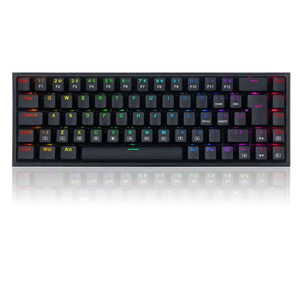 Teclado Mecânico Redragon Castor Gamer RGB Switch Brown ABNT2 Preto K631