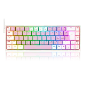 Teclado Gamer Mecânico Redragon Castor RGB Switch Blue Rosa com Branco K631PW Teclado Gamer Mecânico Redragon Castor RGB Switch Blue Rosa com Branco K631PW
