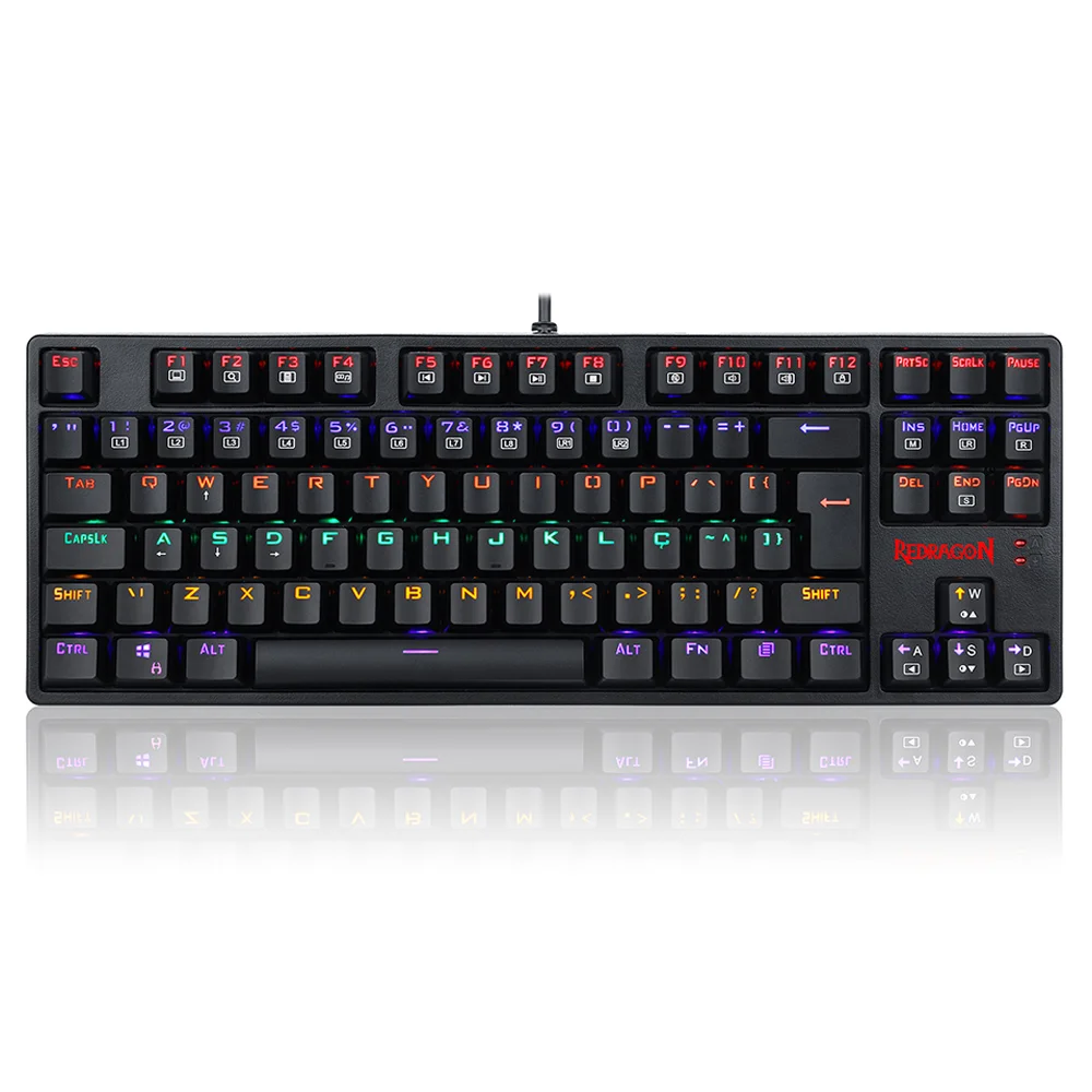 Teclado Gamer Mecânico Redragon Daksa Rainbow Switch Outemu Brown ABNT2 K576R-1 PT-BROWN