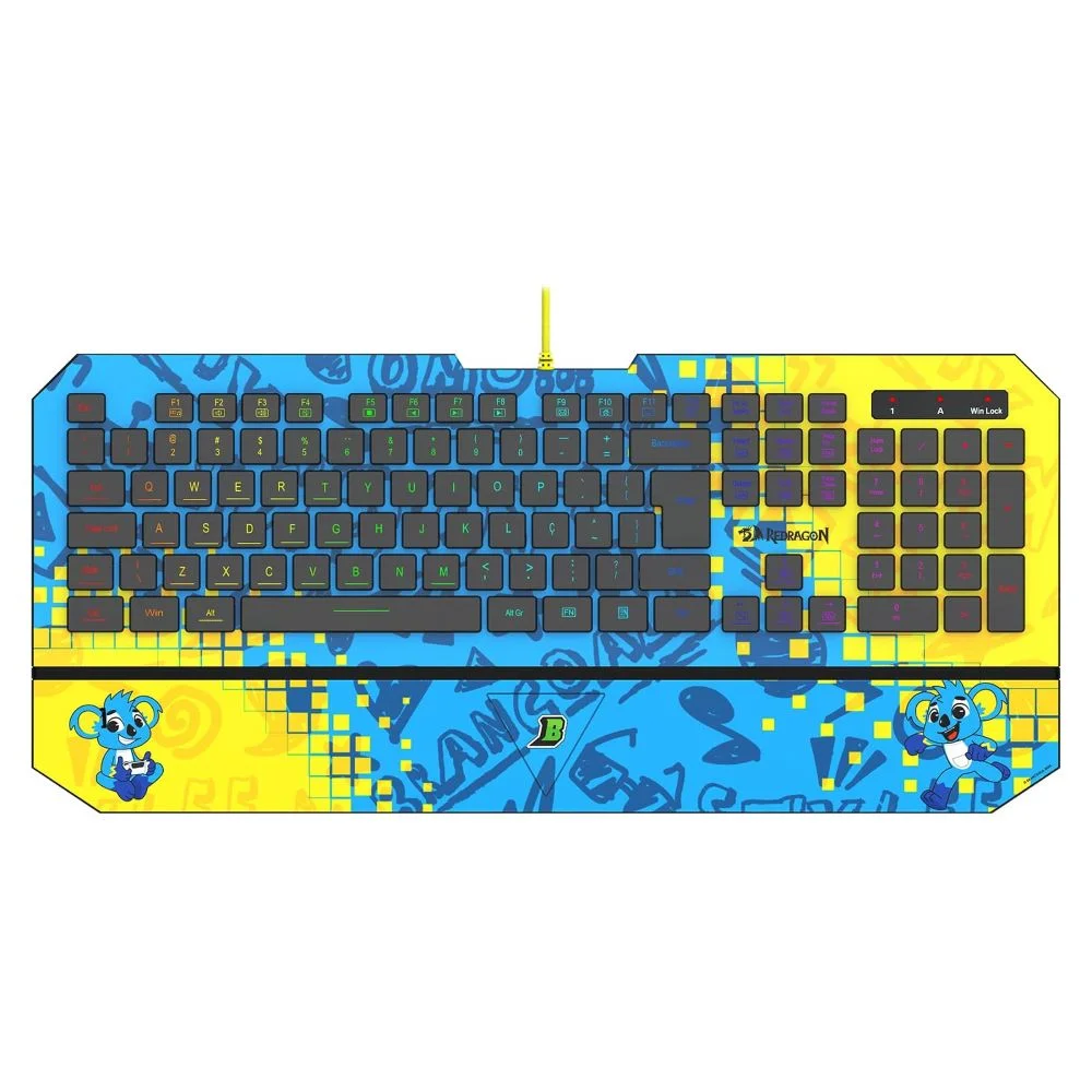 Teclado Gamer Membrana Redragon Karura Brancoala RGB ABNT2