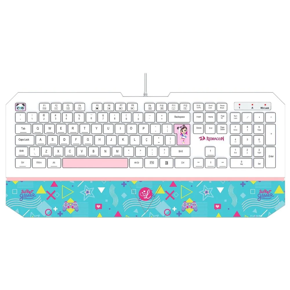 Teclado Gamer Membrana Redragon Karura Luluca RGB ABNT2