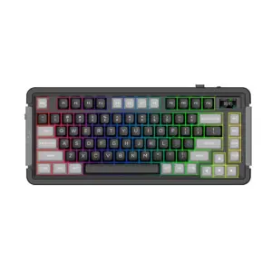 Teclado Gamer Mecânico Aplus Zion TKL 75% Gasket Hotswap RGB Sem Fio Bluetooth Tela LCD Switch Gateron Yellow Layout US Preto AKW500 Teclado Gamer Mecânico Aplus Zion TKL 75% Gasket Hotswap RGB Sem Fio Bluetooth Tela LCD Switch Gateron Yellow Layout US Preto AKW500