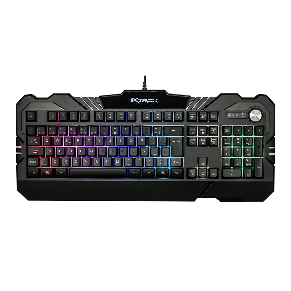 Teclado Gamer Semi-Mecânico Ktrok Thoth LED Multimídia Anti-Ghosting