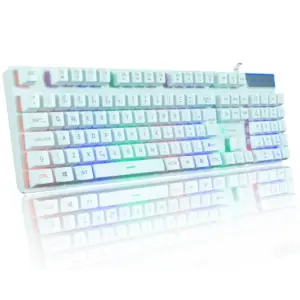 Teclado Gamer Semi-Mecânico Titorion LED RGB ABNT2 Branco Teclado Gamer Semi-Mecânico Titorion LED RGB ABNT2 Branco