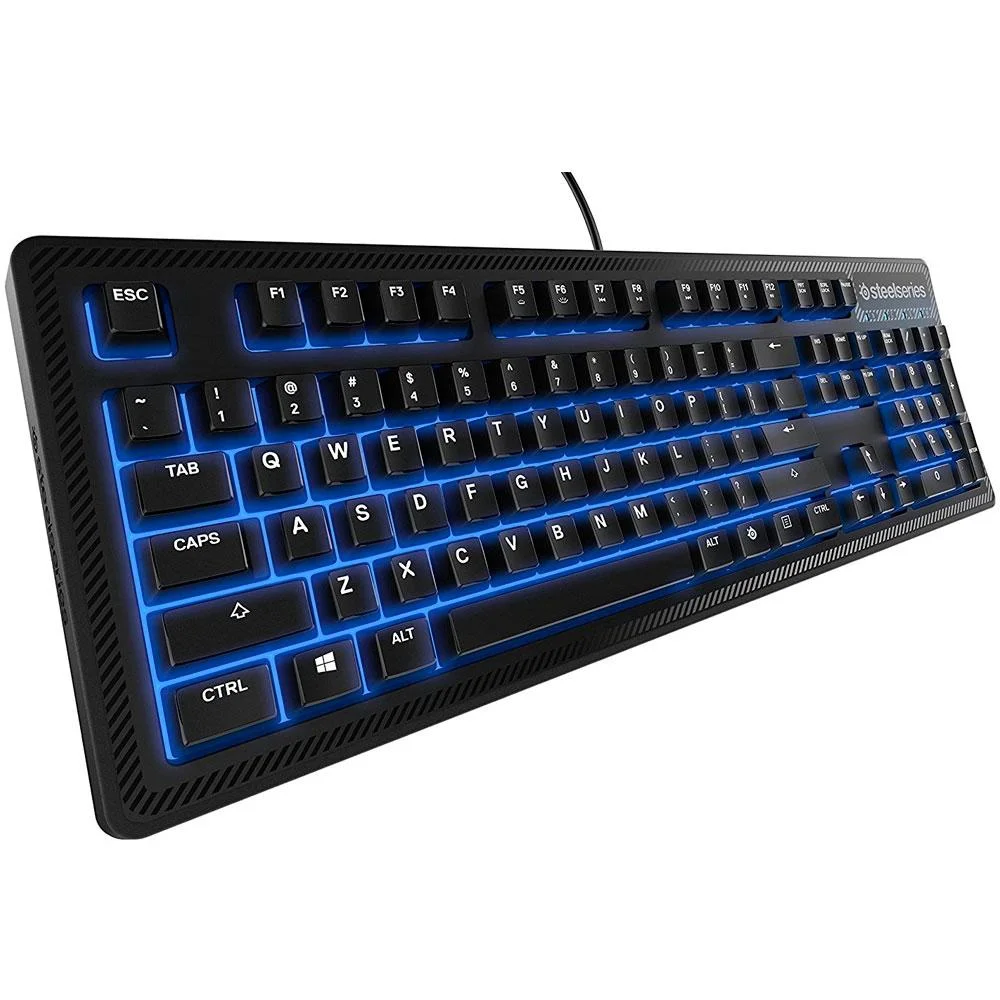 Teclado Gamer Steelseries Apex 100 LED Azul Padrão US Preto 64435