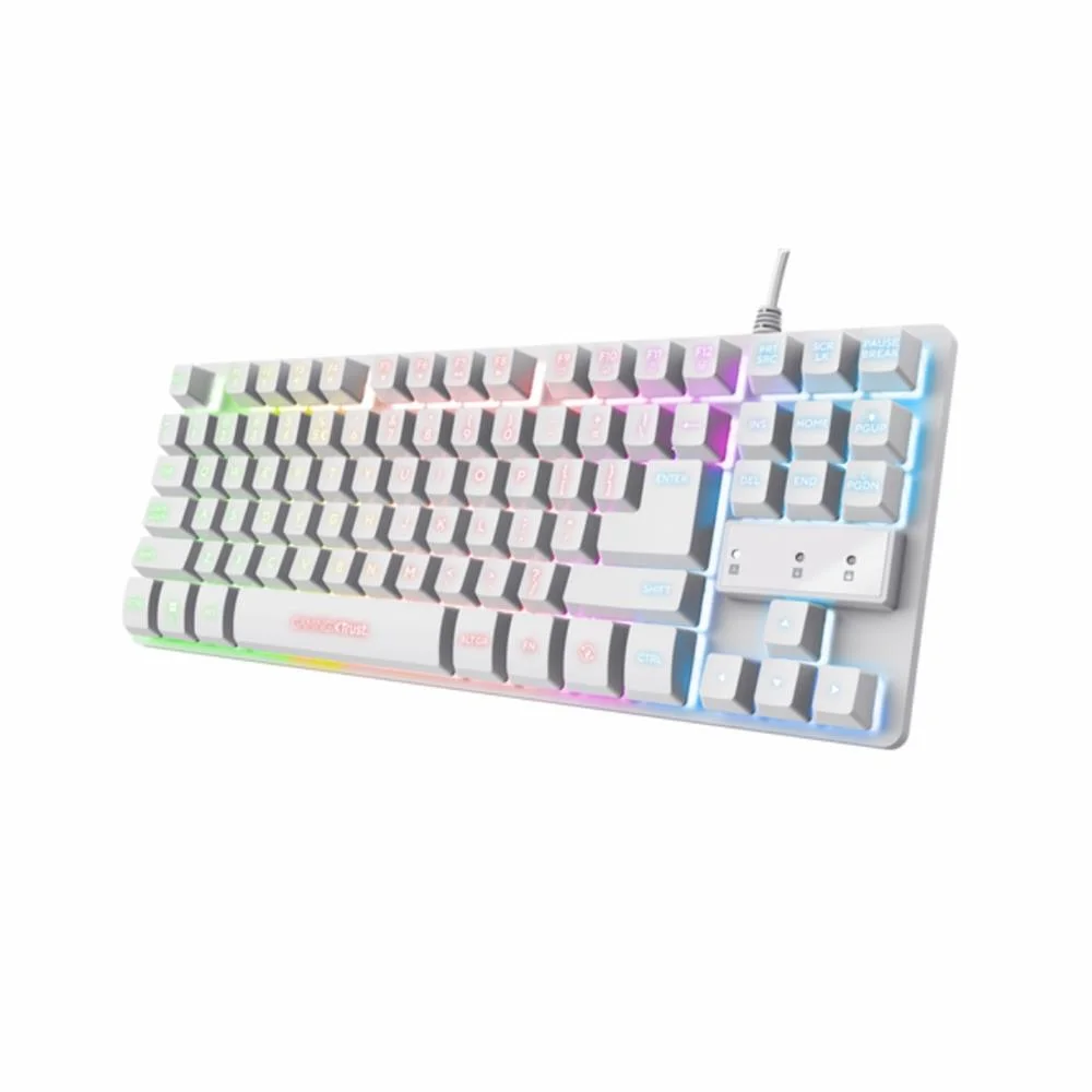 Teclado Gamer Trust Thado Branco USB GXT 833W
