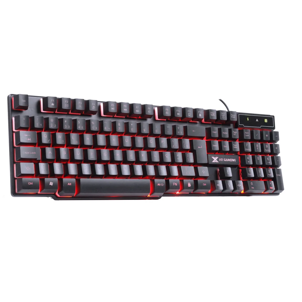 Teclado Gamer Vinik VX Hydra LED Vermelho ABNT2 Preto GT702