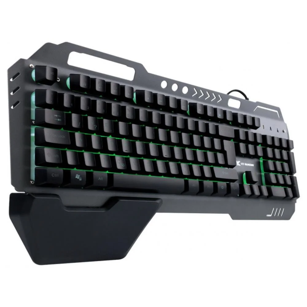 Teclado Gamer Membrana Viniki GT500 LED 7 Cores Apoio de Pulso ABNT2 Preto