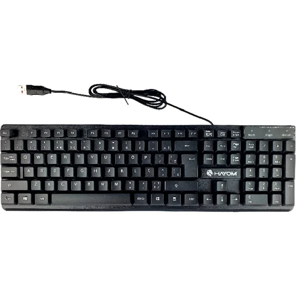 Teclado Hayom Ergonômico USB Preto ABNT TC3206