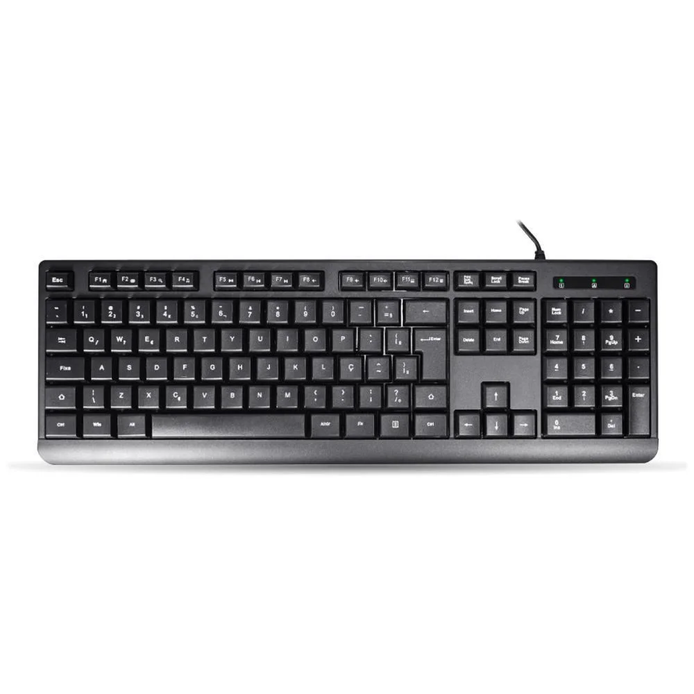 Teclado K-mex Multimídia ABNT2 Preto KM-D128