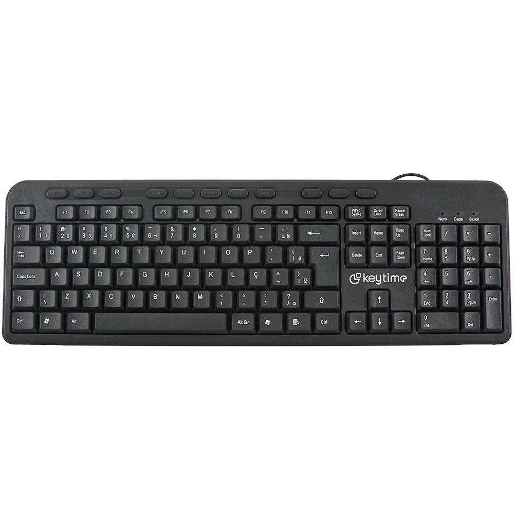 Teclado Keytime Office Keycraft USB 2.0 ABNT2 Preto