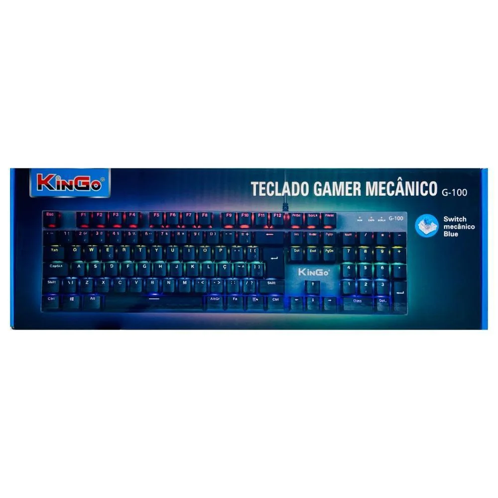 Teclado Gamer Mecânico Kingo Retroiluminado