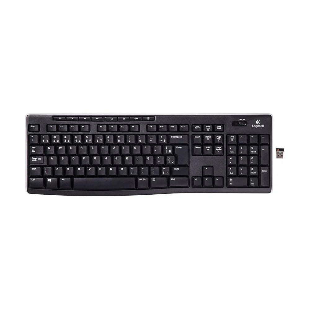 Teclado Sem Fio Logitech Multimídia K270 Preto