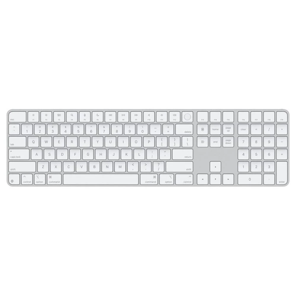 Teclado Sem Fio Apple Magic Keyboard com Touch ID Layout US Branco MXK73BZ/A