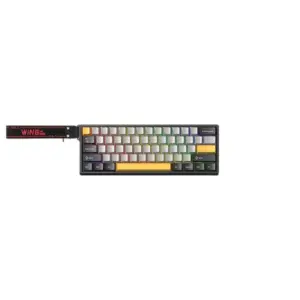 Teclado Gamer Magnético Aula Win60HE 8000Hz Preto/Amarelo Teclado Gamer Magnético Aula Win60HE 8000Hz Preto/Amarelo