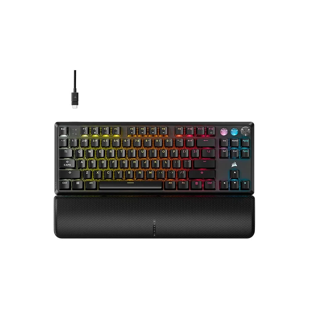 Teclado Gamer Magnético Corsair K70 Pro TKL LED RGB Switch MGX Rapid Trigger Layout US Preto CH-911911G-NA