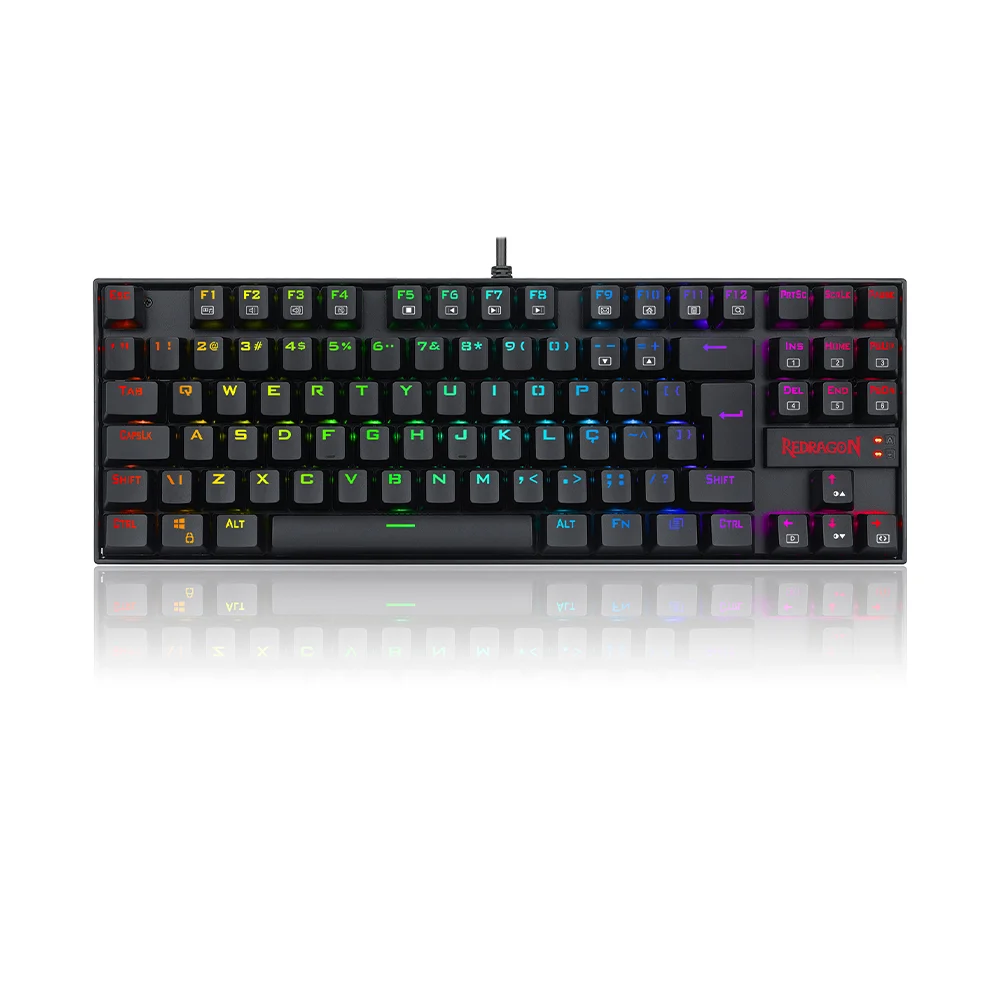 Teclado Gamer Magnético Redragon Kumara Pro RGB Switch Brown ABNT2 Preto
