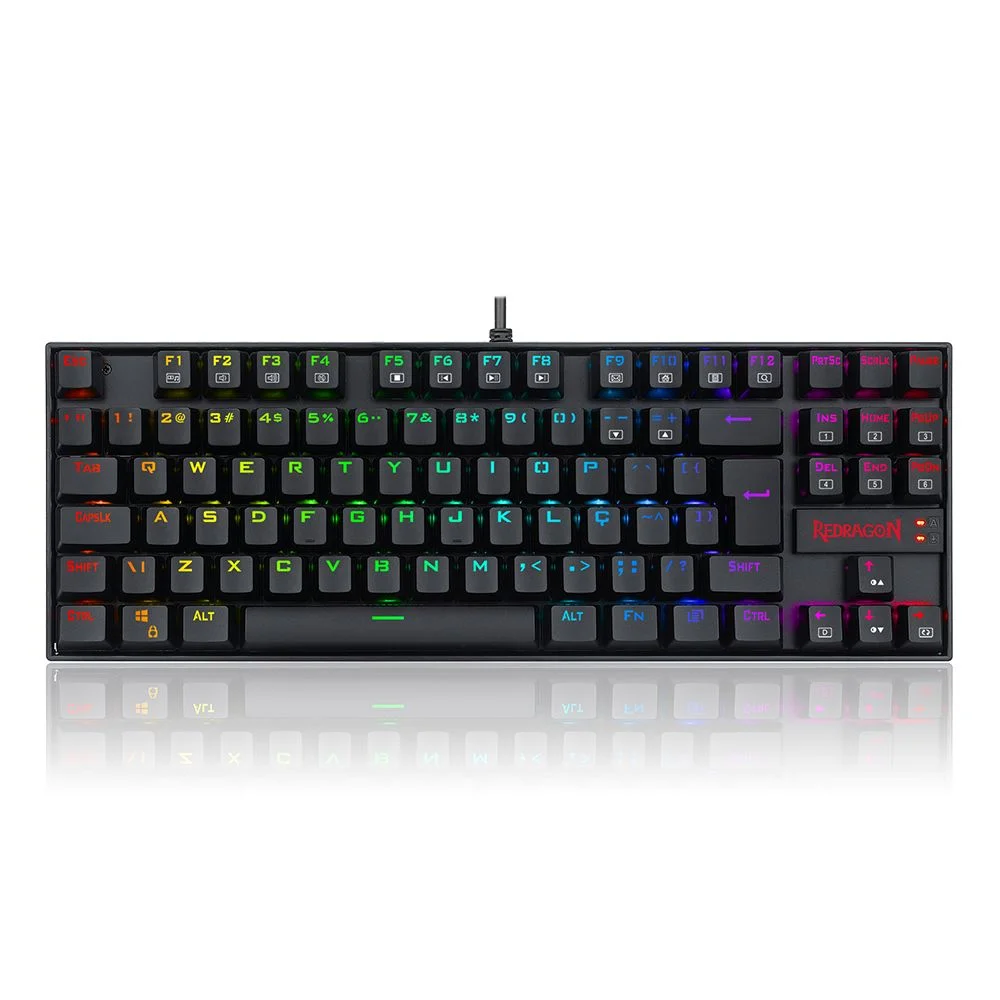 Teclado Gamer Magnético Redragon Kumara Pro V2 RGB Switch Brown Preto K552RGB-PRO-V2