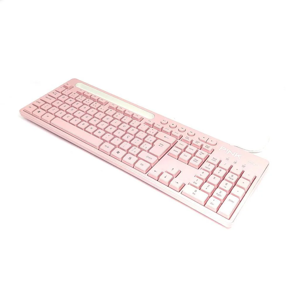 Teclado Mbtech Multimídia USB Smart Support Pink MB4448