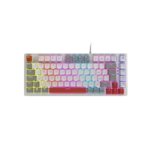 Teclado Gamer Mecânico PCyes Kirin White Ghost 75% LED Rainbow Switch Blue PTKRWG75BL Teclado Gamer Mecânico PCyes Kirin White Ghost 75% LED Rainbow Switch Blue PTKRWG75BL