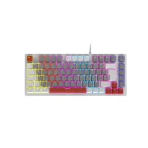 Teclado Gamer Mecânico PCyes Kirin White Ghost 75% LED Rainbow Switch Red PTKRWG75RD Teclado Gamer Mecânico PCyes Kirin White Ghost 75% LED Rainbow Switch Red PTKRWG75RD