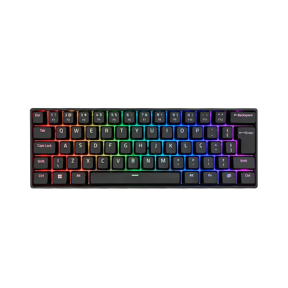 Teclado Gamer Mecânico Akko 3061S RGB Switch Orange ABNT2 Preto