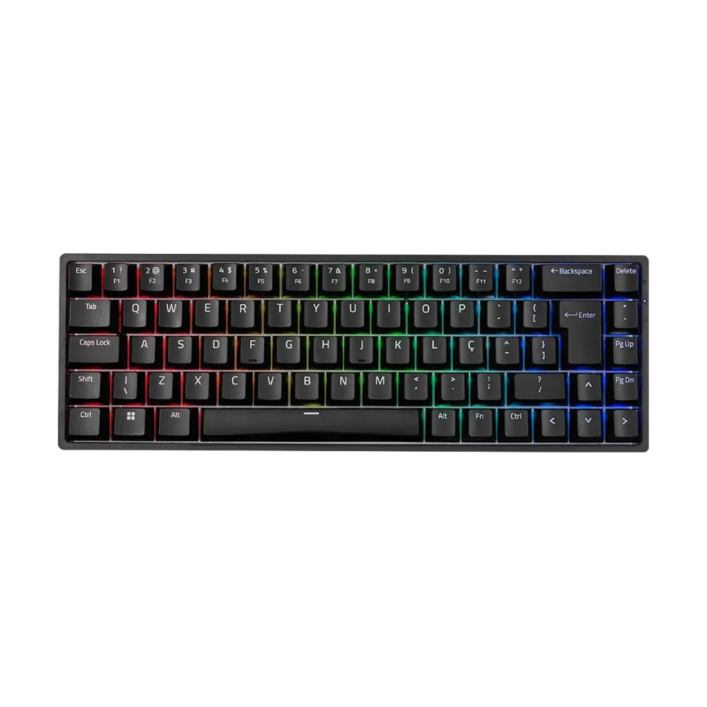 Teclado Gamer Mecânico Akko 3068B Plus RGB Sem Fio Bluetooth Preto
