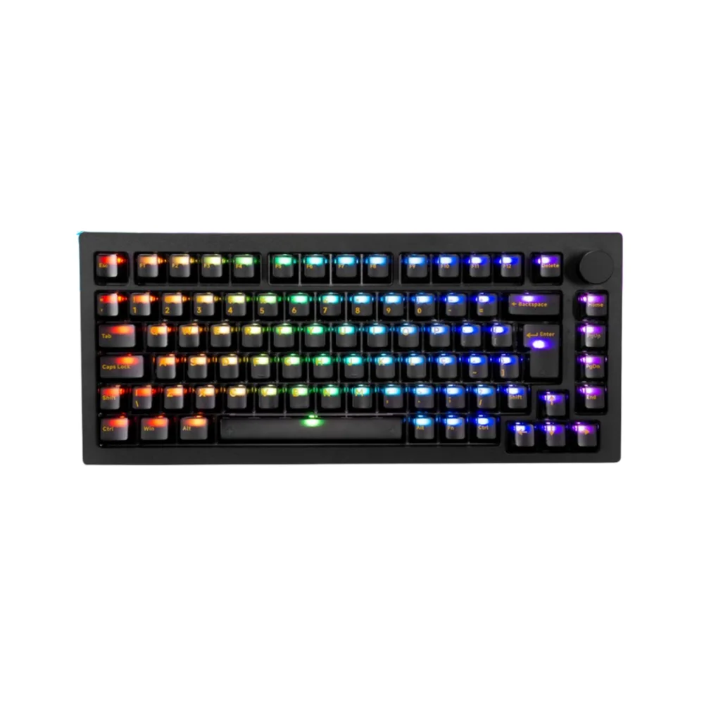 Teclado Gamer Mecânico Akko 5075S Clear Black RGB Switch Cream Yellow V3 Pro ABNT2