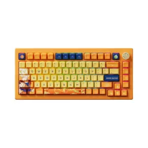 Teclado Gamer Mecânico Akko 5075B Dragon Ball Super Goku Switch Crystal Teclado Gamer Mecânico Akko 5075B Dragon Ball Super Goku Switch Crystal