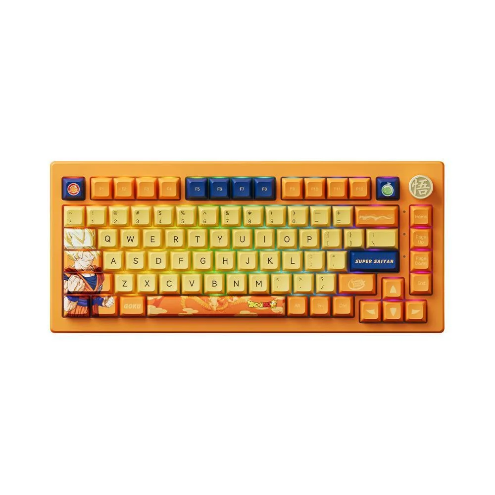 Teclado Gamer Mecânico Akko 5075B Dragon Ball Super Goku Switch Crystal