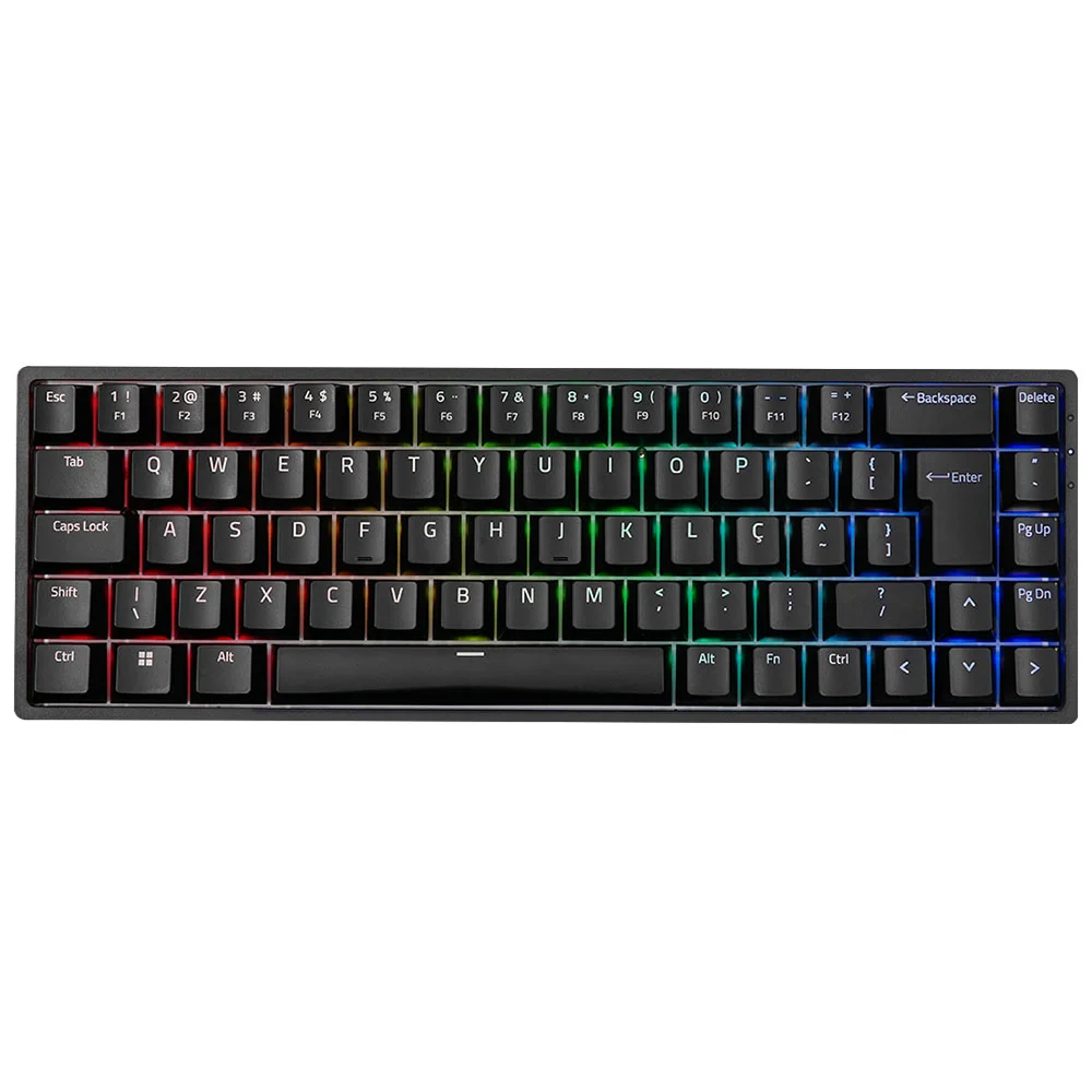 Teclado Gamer Mecânico Akko 3068B Plus Sem Fio Switch Blue Preto