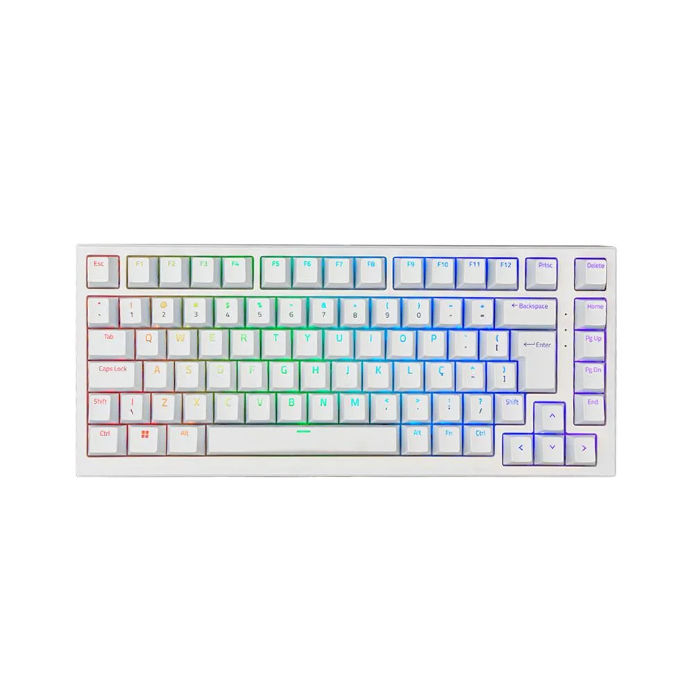 Teclado Gamer Mecânico Akko MG75 Switch Silver V3 Pro ABNT2 Branco