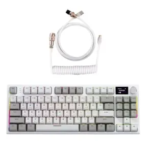 Teclado Mecânico Attack Shark K86 RGB Branco Teclado Mecânico Attack Shark K86 RGB Branco
