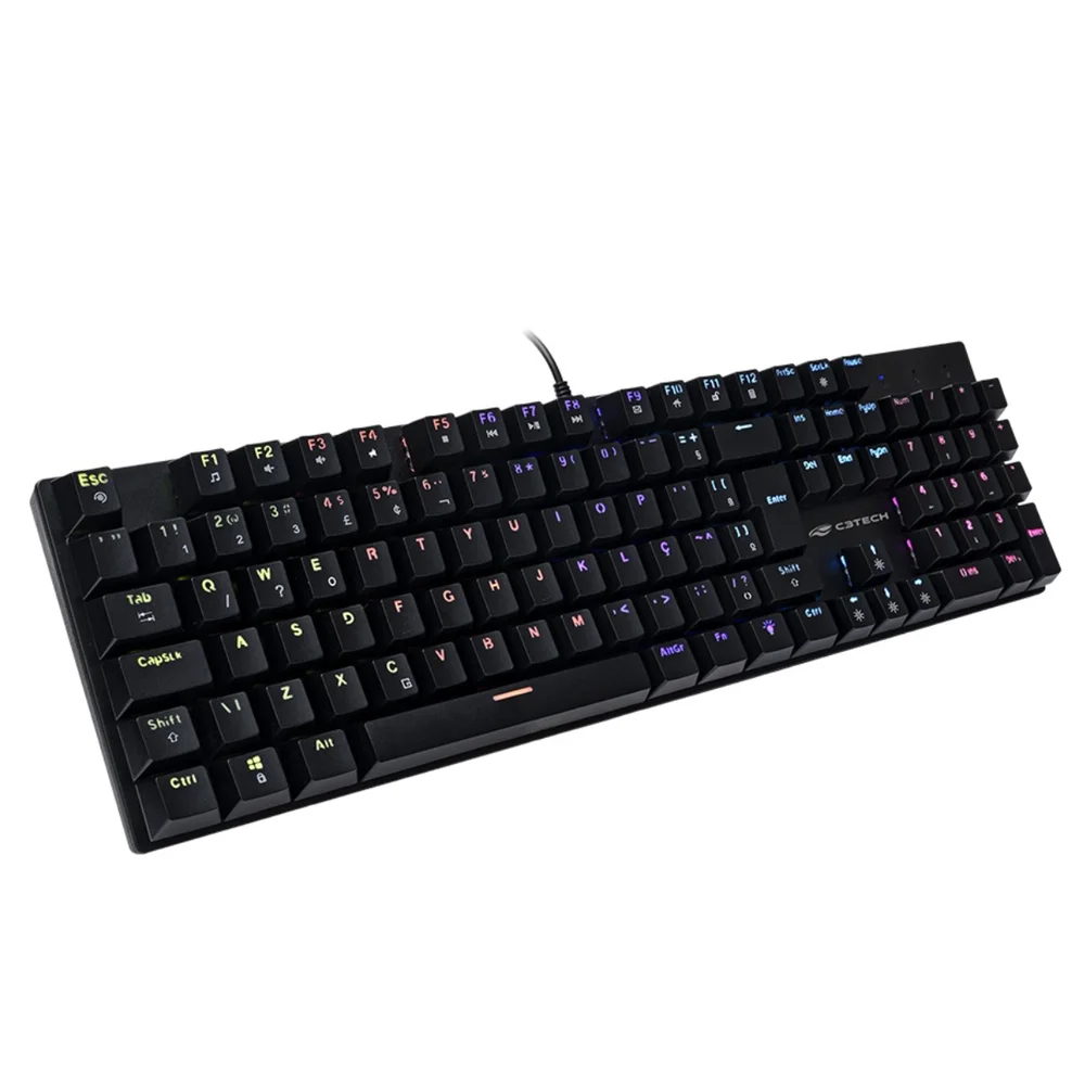 Teclado Gamer Mecânico C3Tech KGM-900 RGB Switch Blue Preto