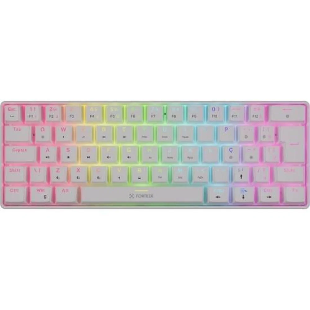 Teclado Gamer Mecânico Fortrek Gravity Air Compact Sem Fio Branco F002