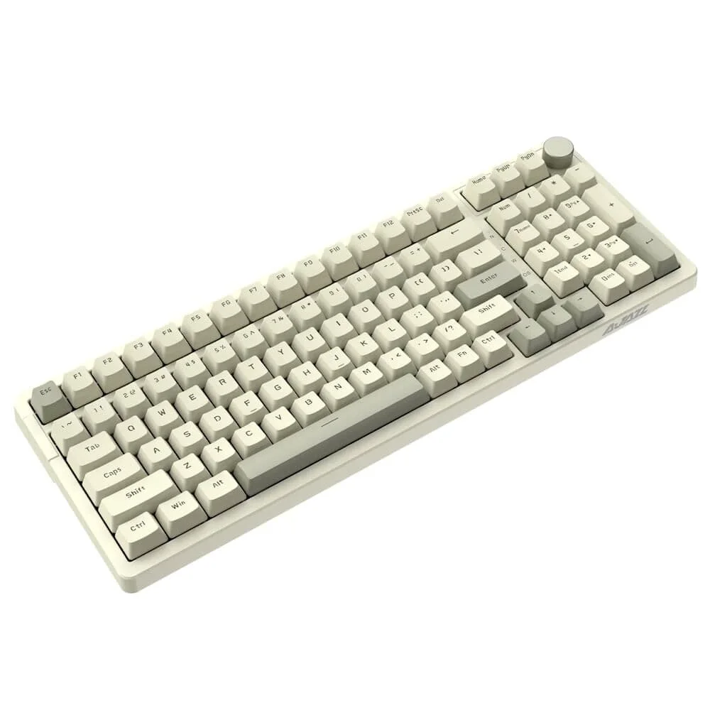 Teclado Gamer Mecânico Ajazz AK992 Retro Switch Vermelho Layout US Anti-Ghosting Branco