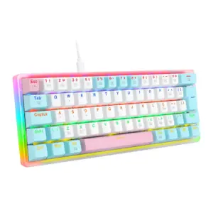 Teclado Gamer Mecânico Redragon Akali Rainbow Switch Brown Rosa/Branco/Azul K642R-PWB Teclado Gamer Mecânico Redragon Akali Rainbow Switch Brown Rosa/Branco/Azul K642R-PWB
